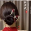 Hoa Đỏ Tua Rua Kẹp Tóc Nữ Thu Đông Mới Trung Quốc Cao Cấp Kẹp Tóc Cổ Hanfu Pan Kẹp Tóc Giáng Sinh Mũ Đội Đầu