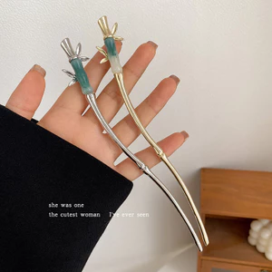 Mới Phong Cách Trung Quốc Cổ Ngọc Tre Kẹp Tóc Nữ Cao Cấp Kẹp Tóc Sườn Xám Đĩa Hàng Ngày Kẹp Tóc Mũ Đội Đầu