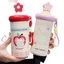 Cốc Nước Mới Dễ Thương Giá Trị Cao Thép Không Gỉ 316 Dung Tích Lớn Đôi Ống Hút Giữ Nhiệt Cốc Hoạt Hình Cốc Di Động
