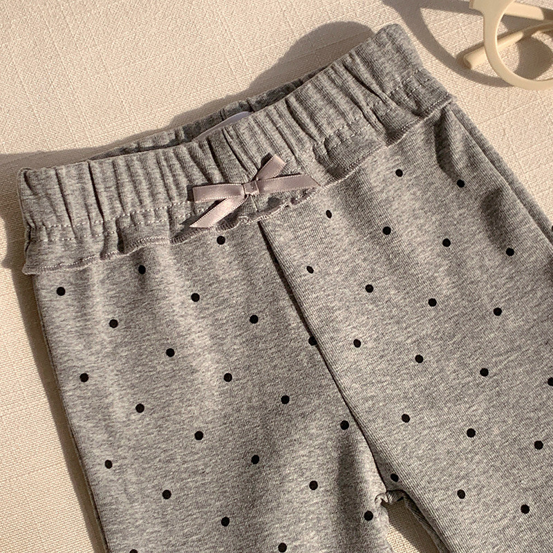 Nấm Edge Chấm Bi Quần loe Bé Gái Quần Legging Co Giãn Xuân Hè 90-140 OWV4