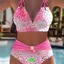Phong Cách Mới Gradient Da Báo In Nữ Gợi Cảm Đi Biển bikini Tether Ngoại Thương Chia Đồ Bơi DF
