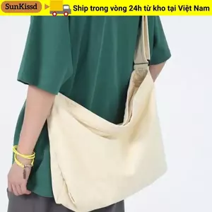 Túi Đeo Vai SUNKISSD, Túi Đựng Vải Dung Tích Lớn, Túi Tote Du Lịch Đa Năng Retro Nam Nữ