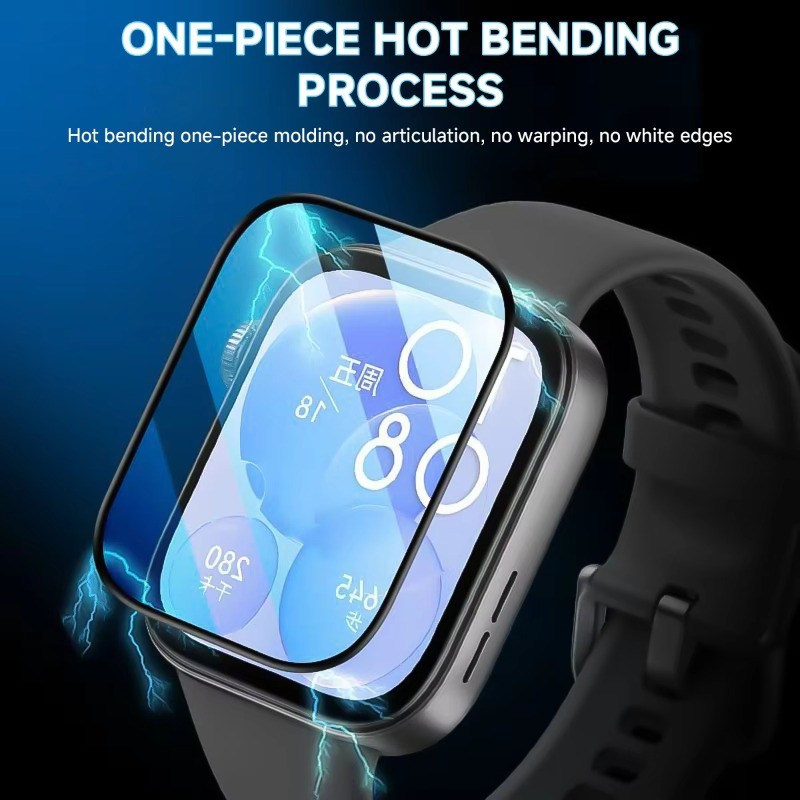 1-3 Chiếc Bảo Vệ Màn Hình Cho Huawei Watch Fit 5 4 3 Pro HD Trong Suốt Kính Cường Lực Cho Huawei Watch Fit 4Pro 5Pro 3 4 5 Cong Đen Cạnh Kính Phim