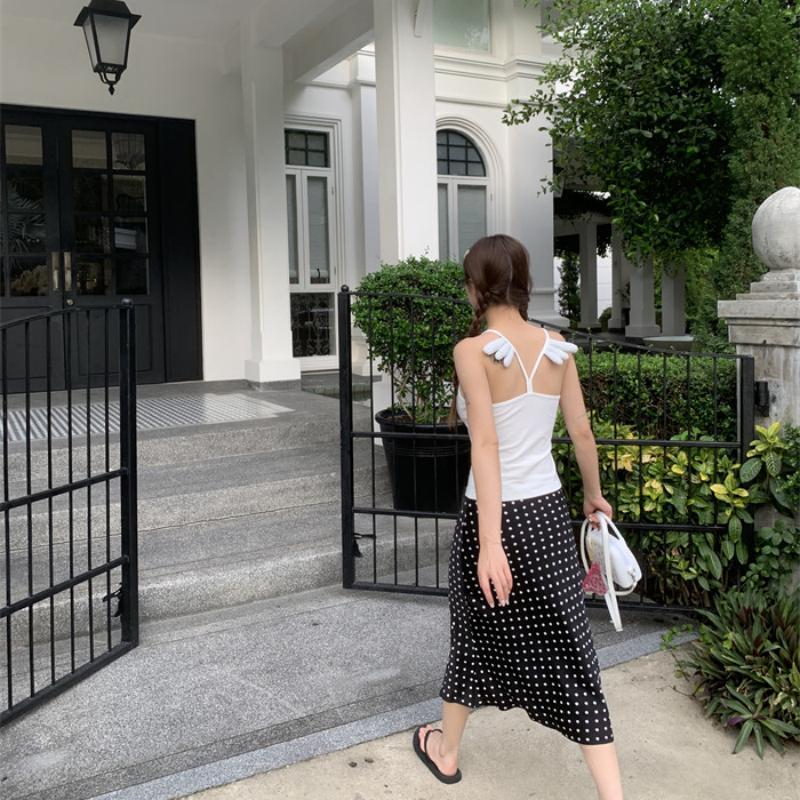 Milyfashion Wing Design Pure Desire Gợi Cảm Slim-fit Sling Không Tay Phong Cách Mới Mỏng Hơn Nhìn Ngắn Top Mùa Hè Y2K 7MYN
