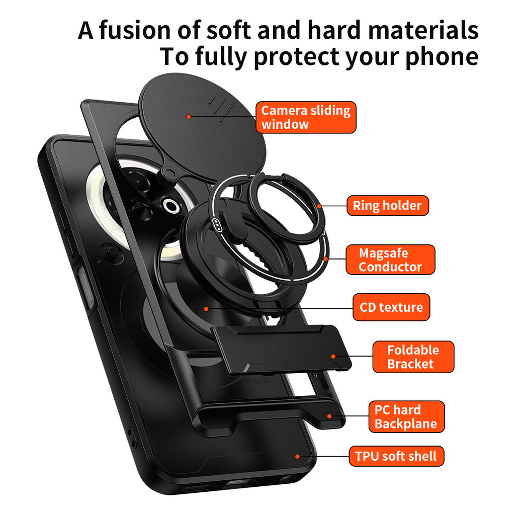 Ốp Điện Thoại Đa Năng Sang Trọng Thích Hợp Cho Infinix Tecno Spark 30C 30 Pro 4G 5G Dây 360°Giá đỡ vòng có vỏ máy ảnh Vỏ bảo vệ toàn diện chống sốc