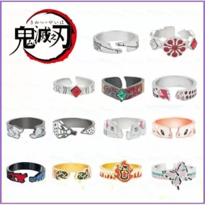 SQ11 Demon Slayer Nhẫn Anime Cosplay Ngón Tay Nhẫn Trang Sức Thời Trang Có Thể Điều Chỉnh Kimetsu No Yaiba Quà Tặng