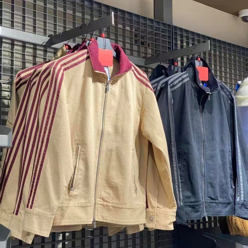 2026 Thu Đông Xuân Nam Nữ Rửa Cotton Đứng Cổ Sọc Áo Khoác Thêu Cặp Đôi Áo Khoác | BigBuy360 - bigbuy360.vn