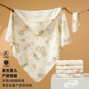 Chăn Sơ Sinh Quấn Cho Bé Sơ Sinh Đơn Phòng Sản Xuất Ôm Chăn Cotton Nguyên Chất Lớp Một Quấn Mùa Xuân Mùa Hè Mỏng Phong Cách X7EG