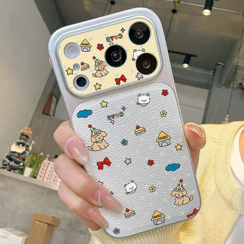 Ốp lưng iPhone Puppy Kitten Bao da mềm cao cấp dành cho máy ảnh - iP 7/8/X/XS/XR/11/12/13/14/15/16/17/Plus/Air/Pro/Max