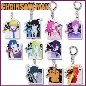 YT4 Máy Cưa Xích Người Móc Khóa Acrylic 6CM Anime Móc Khóa Túi Pendent Hai Mặt Móc Chìa Khóa Makima Power Denji Hayakawa Aki Gif