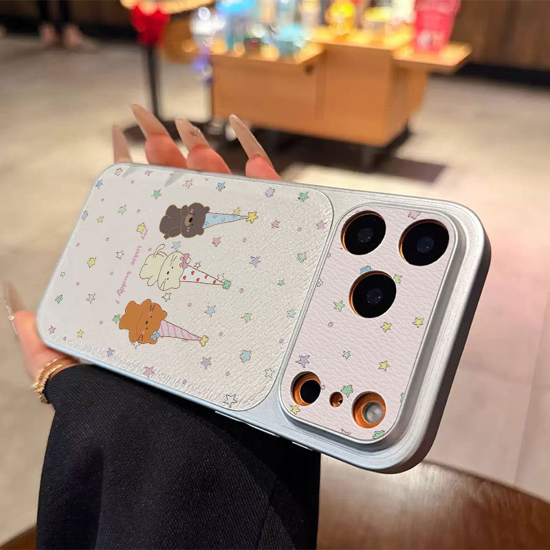 Ốp lưng iPhone Ốp máy ảnh mềm chất lượng cao Party Bear - iP 7/8/X/XS/XR/11/12/13/14/15/16/17/Plus/Air/Pro/Max