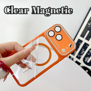 Bảo hiểm toàn bộ Camera Vỏ điện thoại trong suốt từ tính cho iPhone 17 Pro Max 13 14 15 16 Pro Max Khung mềm Vỏ cứng Vỏ bảo vệ chống sốc trong suốt
