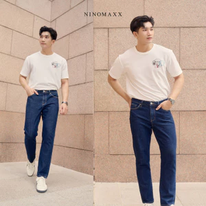 Quần Jean Nam Dáng Suông Ống Đứng Chất Cotton Co Giãn Thoải Mái NINOMAXX 2407021