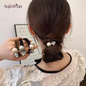 AqToCna Hàn Quốc Kim Cương Giả Sáng Bóng Pha Lê Tóc Cao Su Dây Buộc Tóc Nữ Cô Gái Nữ Thời Trang Phụ Kiện Tóc Quà Tặng Mũ Nón AqToCna