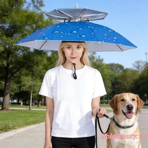 Mũ dù có thể đeo được dành cho người lớn Ô dù đầu gấp chống mưa / chống nắng rảnh tay cho cuộc sống hàng ngày và các hoạt động ngoài trời