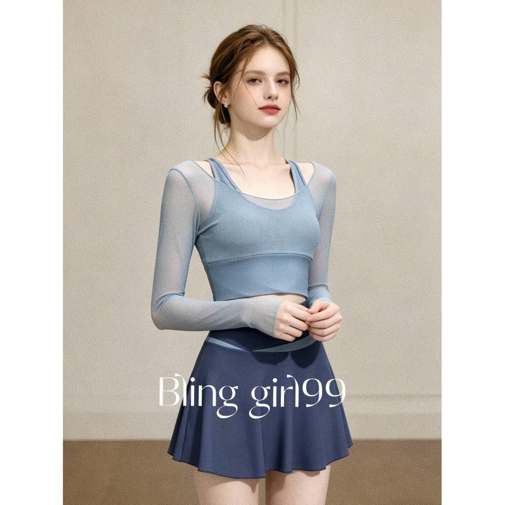 Bộ đồ hai mảnh thể thao thoáng khí nhẹ Bộ đồ bơi nữ Bộ đồ bơi thể thao bảo thủ