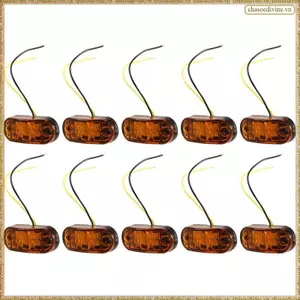 10 Chiếc Hổ Phách 2 Đèn Led Hình Bầu Dục Giải Phóng Mặt Bằng Xe Tải Xe Tải Bên Bút Đánh Dấu Đuôi Đèn