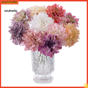 Linh hồn| Màu Gradient Hoa Dahlia Hoa Nhân Tạo 6 Chiếc Hoa Dahlia Nhân Tạo 11 Bó Hoa Giả Lụa Có Thân Cây Cho Đám Cưới Trang Trí Nhà Bàn Văn Phòng Trung Tâm