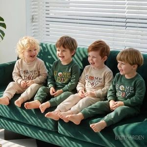 Tập Đi Bé Trai Mùa Thu Trang Phục Động Vật Bóng Đá Thêu Tay Dài Cổ Tròn Áo Chui Đầu + Quần Co Giãn Chắc Chắn Bộ 2 Chiếc
