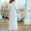 Bé Gái Phong Cách Công Chúa Đầm Trẻ Em Chắc Chắn Trắng Dài Tay Đồ Ngủ Trẻ Em Cotton Váy Ngủ
