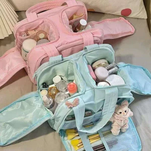 Phong Cách Mới Đa Năng Dung Tích Lớn Túi Đựng Mỹ Phẩm Quá Khổ Đi Chơi Phân Vùng Di Động Đơn Giản Di Động Vệ Sinh Túi Bảo