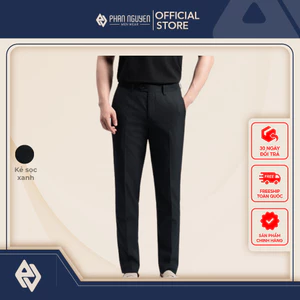 Quần âu kẻ nam Phan Nguyễn, chất liệu cao cấp, mềm mại, thoáng khí, nhanh khô form slim fit QVL.872