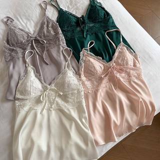 Bộ Đồ Ngủ Gợi Cảm Nữ Mùa Hè Băng Lụa Mỏng Top Quần Short Phù Hợp Với Miếng Lót Ngực Nguyên Chất Desire Phong Cách Cao Cấp Ren Homewear