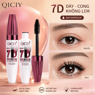 QCIY 7D Mascara Chống Thấm Nước Lâu Dài Tập Uốn Dày Mắt Mi Trang Điểm Đen 10g