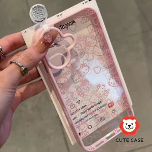 Mèo dễ thương phù hợp với iPhone 17Pro 16 15 14 13 12 Pro X X R XS Max Heart Cat Clear Acrylic Shock Case