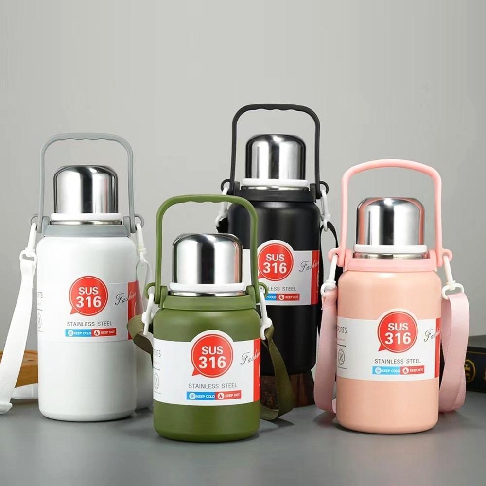 Bình Giữ Nhiệt BOSS 800–1500ml Inox 316– Kèm Cốc & Lọc Trà– Giữ Nhiệt 6-8 tiếng, Có Tay Cầm Tiện Lợi