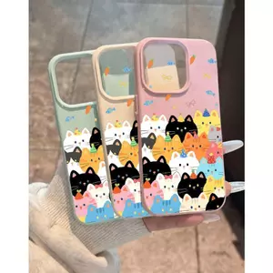 Tiệc mèo màu sắc Phù hợp với vỏ điện thoại 1716, iPhone 15/14, ooa văn lựu, 13/12/1