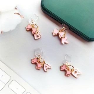 Điện Thoại Di Động Chống Bụi Cắm Tự Làm Hồng Nơ Chữ Cái Tiếng Anh A-Z Mặt Dây Chuyền Trang Trí Điện Thoại Di Động