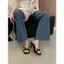 TT 2026 Phong Cách Mới Mũi Vuông Nơ Cao Gót Phù Hợp Với Váy Dép Nữ Mùa Hè Flip-Flops