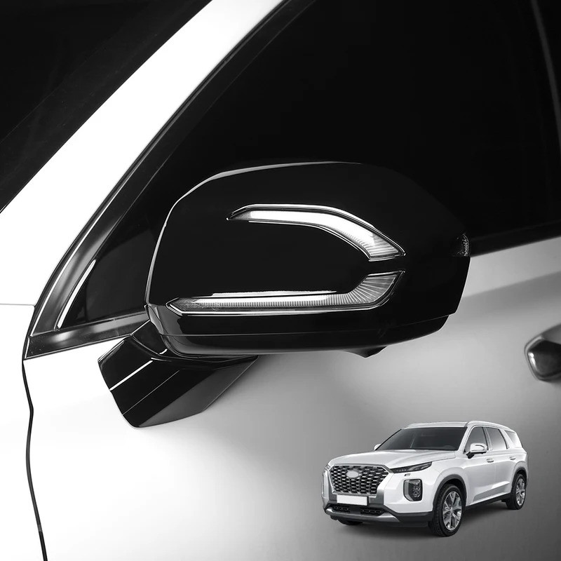 Phụ Kiện Ngoại Thất Cho Xe Hyundai Palisade 2020-2025 Xe Ô Tô Màu Đen Gương Chiếu Hậu Trang Trí Bao Viền Phụ Kiện