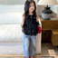 Mùa hè cô gái Vest T-shirt Thời trang Bouffant váy T-shirt