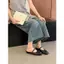 TT Khổng Lồ Mặc Nữ 2026 Phong Cách Mới Mùa Hè Dệt Rỗng Mules Mary Jane Dép Dép Dép