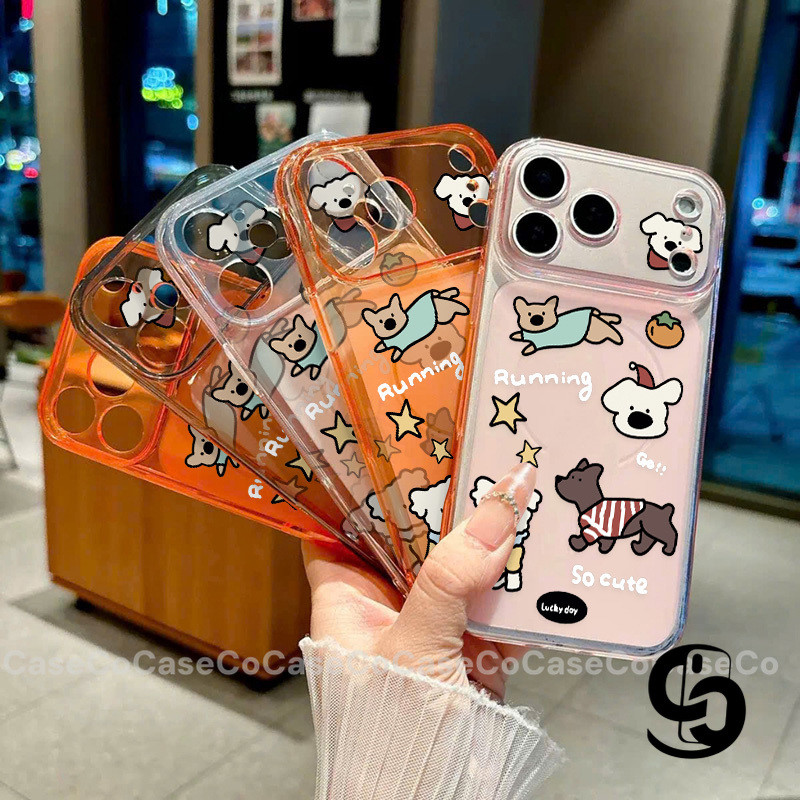 Ốp Lưng Cho IPhone 13 15 12 16 11 17 14 Pro Max 16 15 Plus 17Air Phim hoạt hình Puppy siêu mỏng bìa mềm mờ