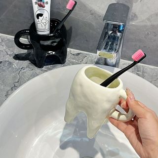 Cốc rửa miệng răng sáng tạo Phong cách cặp đôi Cốc rửa gốm gia đình Giá trị cao Cốc chải cặp ký túc xá sinh viên