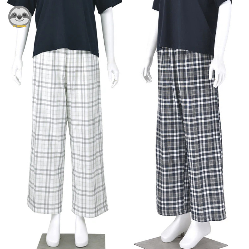Quần Pyjama cotton hai lớp phong cách Muji Nhật Bản, mặc ngoài cho nam nữ