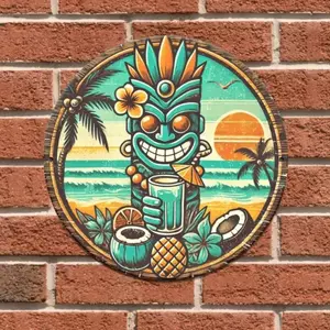 CIFbuy Vintage Kim Loại Áp Phích Nhiệt Đới Bãi Biển Ký Retro Treo Tường Nghệ Thuật Bar Cafe