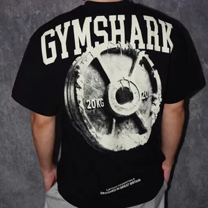 Áo tập gym nam nữ cổ tròn tay ngắn họa tiết quả tạ, chất liệu cotton cao cấp, size từ XS đến 3XL