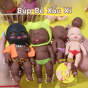Búp Bê Bóp Giảm Stress Hình Em Bé Dẻo Mềm, Búp Bê Xấu Xí Squishy Co Giãn, Giải Trí Thư Giãn