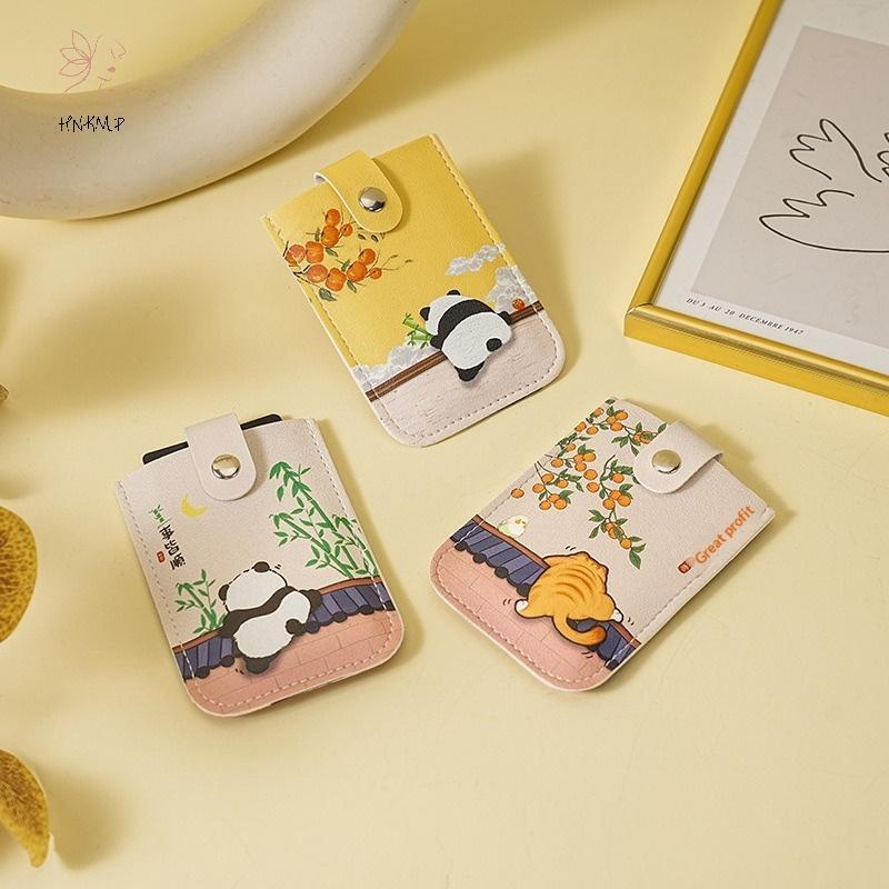 HNKMP Phim Hoạt Hình Nhiều Lớp Che Khuyết Điểm Ví Thẻ Mini RFID Áo Kéo Ra Loại Đựng Thẻ ID 4 Thẻ Nhà Thơ Ví Da PU.