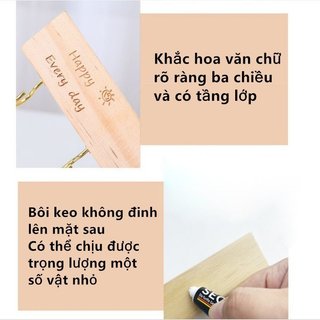 Treo Tường Gỗ Chìa Khóa 6 Móc Dính Lối Vào Phòng Ngủ Trang Trí Nhà Bếp Người Tổ Chức