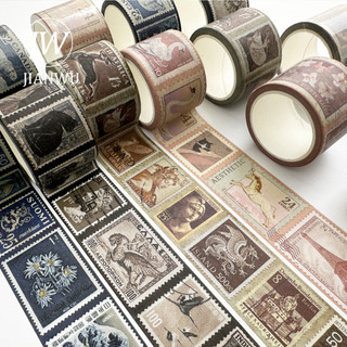 JIANWU 30mm * 5m Vintage Tem Phong Cảnh Chất Liệu Cắt Dán Thêu SòWashi Băng Sáng Tạo DIY Tạp Chí Văn Phòng Phẩm