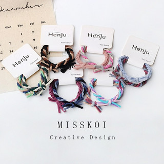 MISMEMO Gói Thẻ Dây Xoắn Bím Tóc Nhiều Màu Sắc, Phong Cách Hàn Quốc
