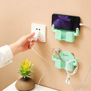 Giá đỡ lưu trữ treo tường không cần đục lỗ Phòng ngủ Kệ sạc điện thoại đầu giường