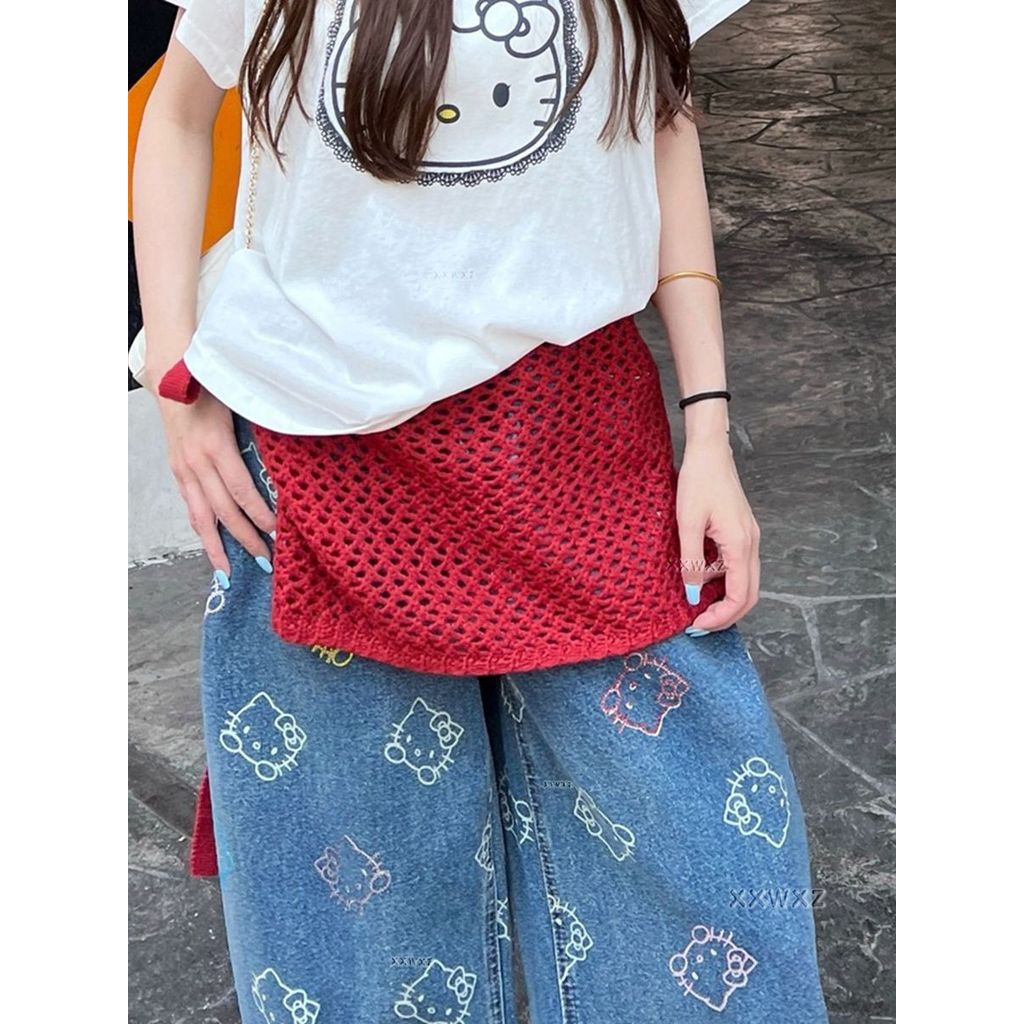 Milyfashion Xám Phù Hợp Với Lưới Rỗng Dệt Kim Mông Màn Váy Lớp