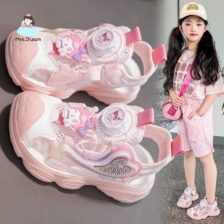 Sandal bé gái mũi kín chống trơn - giày thể thao hoạt hình đế mềm êm nhẹ phong cách công chúa mùa hè