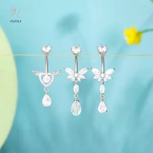Hnkmp Nhẫn và Mặt Dây Chuyền Pha Lê Hình Trái Tim với Đôi Cánh Thiên Thần, dành cho Nữ